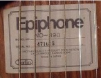 Epiphone Nova NO-390 Label
