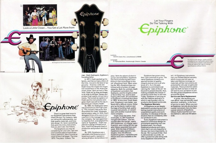 1979 Epiphone Catalog Poster