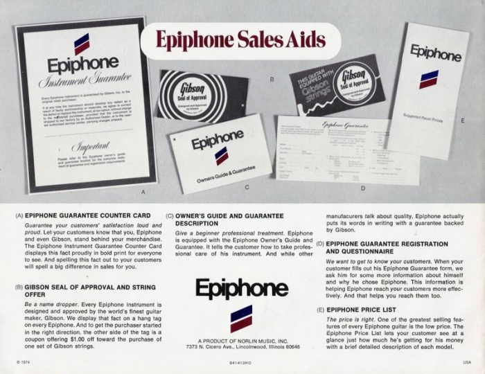1974 Epiphone NAMM Catalog
